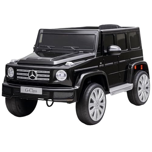 Image of HOMCOM Mercedes Benz G500 Licensed 12V Kids Electric Ride On Car Toy with Parental Remote Control Battery-powered 2 Motors Music Lights MP3 for 3-8 Years Old Black