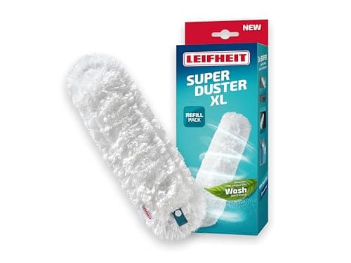 Image of Leifheit SUPERDUSTER XL dust cover, washable duster cover made of microfibre, sustainable dust mop cover, wash don't trash