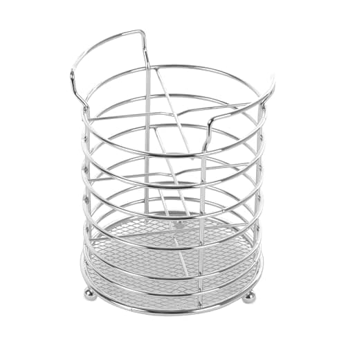 Image of apollo THE HOUSEWARES BRAND Cutlery Holder, Organiser for Cutlery and Utensils, Kitchen Storage, Size: 15x11x11cm, Chrome
