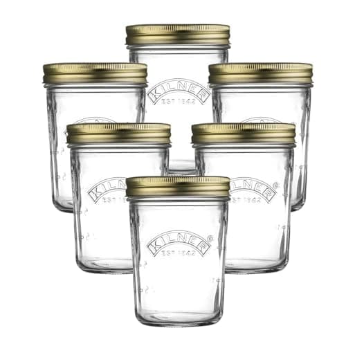 Image of Kilner Wide Mouth Screw Top Lid Preserving Glass Jar 0.35 Litre Transparent (Pack of 6)