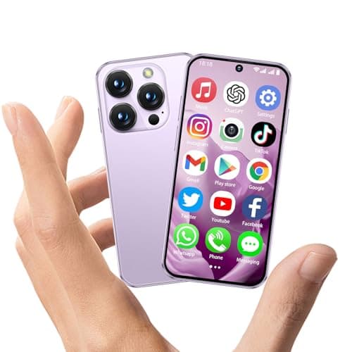 Image of CoolBuBu Mini Smartphone,Mini Phone 4G with 3.88" HD Full Screen,3GB+32GB,2000mAh,Android 12,World's Smallest mobile Phones for Kids,Dual Camera,Small Kids Smart Phone,GPS/Face ID/Dual SIM (Pink)