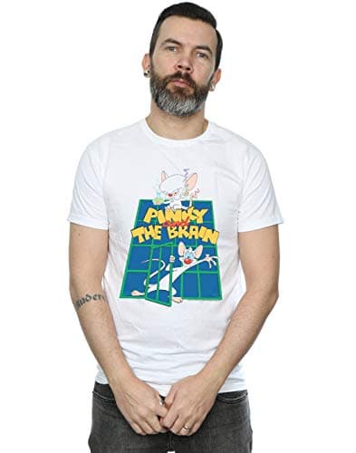 Image of Absolute Cult Animaniacs Men's Pinky and The Brain Laboratory T-Shirt White Small