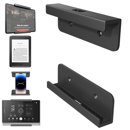 Image of sciuU Universal Wall Mount for Tablet, Phone, eReader and Remote Control, Holder Stick on Wall, compatible with iPad, iPhone, Samsung, Surface, Huawei, Xiaomi, Lenovo. Adhesive or Screw Installation