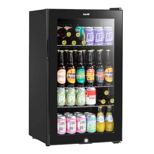 Image of Dellonda Baridi Undercounter Drinks, Beer & Wine Fridge with Wire Shelves, Internal Light & Security Lock 85L, Black - DH13