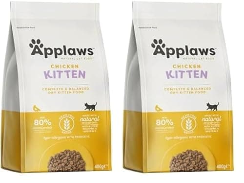 Image of Applaws Complete Natural and Grain Free Dry Kitten Food, Chicken, 400g (Pack of 2)