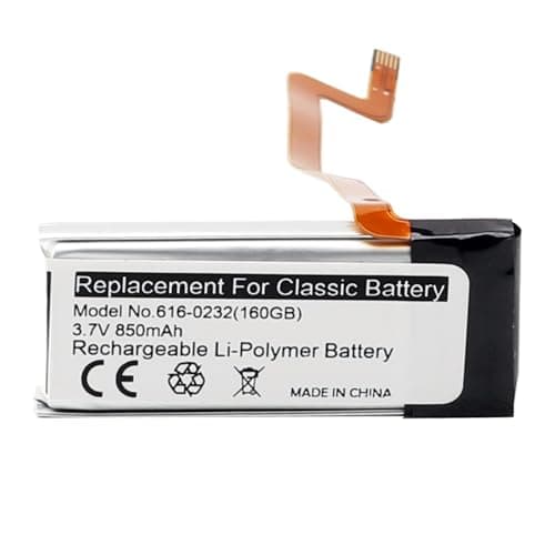 Image of Fayerkar Replacement Battery for iPod 5th Gen Video 30GB Battery for iPod 5th Video 160GB 80GB 6th Gen Classic Thickness 160GB 616-0232
