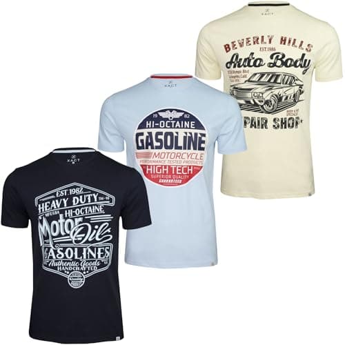 Image of Xact Men's 3-Pack Printed Crew Neck T-Shirt, 100% Cotton, Short Sleeve (3-Pack - Surf - Mint/Dutch Blue/Mrshml) XXL