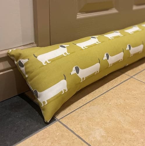 Image of Snugglemore Draught Excluder Fabric Cotton Door Window Draught Cushion Guard Animal Prints (Sausage)