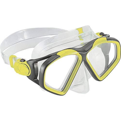 Image of Aqualung Sport Hawkeye Men's Diving Mask, Bright Yellow/Dark Grey, M