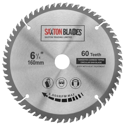 Image of Saxton TCT Circular Wood Saw Blade 160mm x 20mm x 60T for Festool TS55 Bosch Makita etc