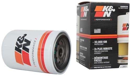 Image of K&N Oil Filter - Spin-On 93x145mm compatible with Ford, Sterling Truck, Volkswagen, Audi, Mercury, Toyota, Land Rover, Dodge (HP-3001), Weiß
