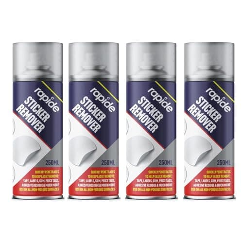 Image of MIXEL Sticker Remover Spray, Adhesive Remover Spray, Multi-Surface Compatibility, Remove Sticky Labels Chewing Gum, Masking Tape, Gel, Price Tags 250ml (Pack of 4)