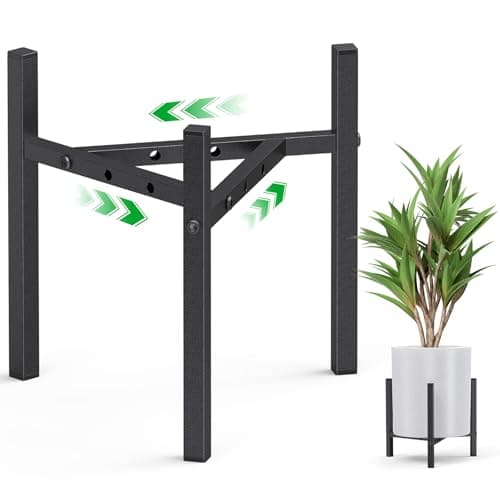 Image of zqiliboyi Metal Plant Stands Indoor Adjustable，Plant Pot Stand 20-30cm,Plant Holder for Outdoor Home Garden Corner Porch, Flower Stand for Living Room Bedroom-Black 1 Pack