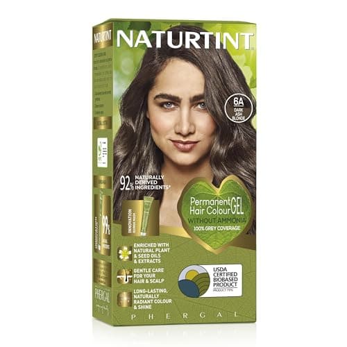 Image of Naturtint Permanent Hair Colour Gel 6A Dark Ash Blonde, Plant Enriched, Biobased, Ammonia Free, Long Lasting Grey Coverage and Radiant Colour, Nourishment and Protection