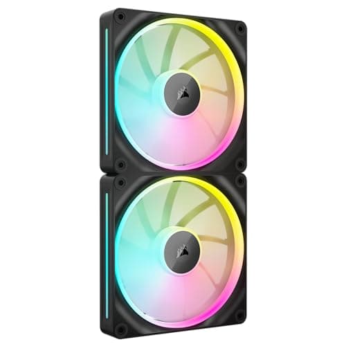 Image of Corsair iCUE LINK LX140 RGB 140mm PWM Fan Dual Pack – Dual Light Loops – Includes iCUE LINK System Hub AirGuide Technology – Black