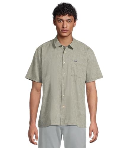 Image of Barbour Men's Nelson Short Sleeve Shirt (UK, Alpha, XXL, Regular, Regular, Olive)