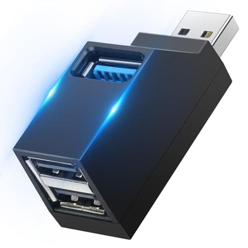 Image of AXFEE 3 Port USB 3.0 Hub, Mini USB Hub with Multiple USB Ports 1 USB 3.0 + 2 USB 2.0, USB Splitter Extension Adapter, Data Hub for Laptop MacBook Desktop PC Compatible with Flash Drive Keyboard