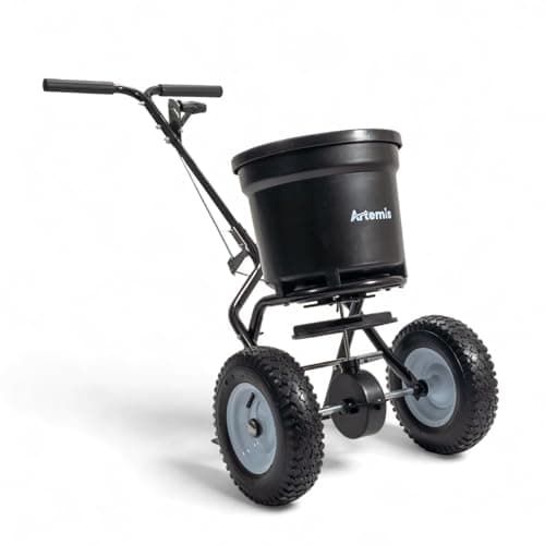 Image of Artemis Heavy Duty Broadcast Rotary Walk Behind Spreader Salt Grit Fertiliser Seed Lawn Garden 23KG
