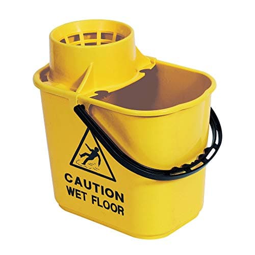 Image of 2Work Plastic Mop Bucket With Wringer 15 Litre Yellow CNT00691