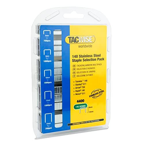 Image of Tacwise 1341 Selection Pack of Type 140/6-14mm Stainless Steel Staples, Pack of 4400