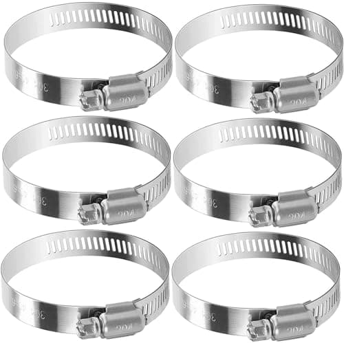 Image of Noosverl 6 Pack Jubilee 40-60-63mm Clips,Jubilee Hose Clips 40-63mm Stainless Steel Pipe Clamps,Worm Drive Hose Clips