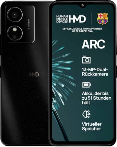 Image of HMD Arc Smartphone 64GB 16.6cm (6.52") Black Android™ 14 (Go Edition) Hybrid Slot