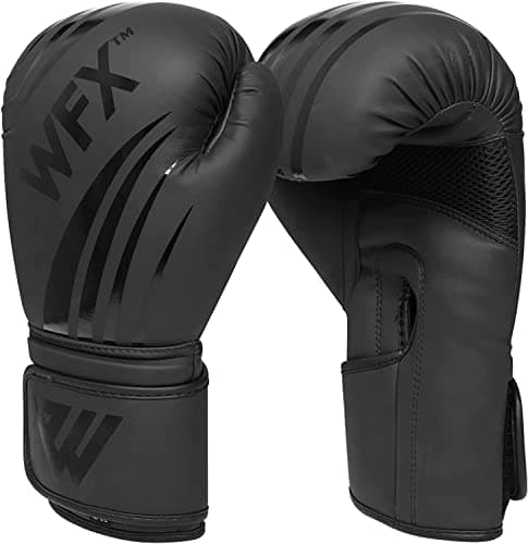 Image of WFX Leather Boxing Gloves Professional MMA Sparring Kickboxing Punch Bag Training Muay Thai Fighting (12 OZ)