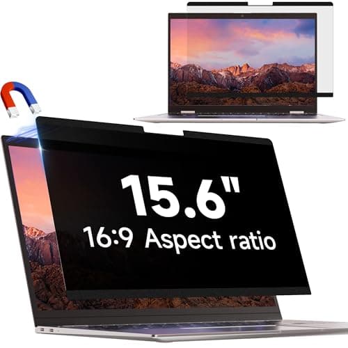 Image of IPROKKO Laptop Privacy Screen 15.6 Inch for Hp/Dell/Acer/Lenovo/ThinkPad/Asus/Sony, Removable 16:9 Aspect Laptop Shield, Anti Blue Light Glare Filter