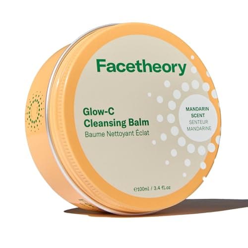 Image of Facetheory Glow-C Mandarin Scented Cleansing Balm – Vitamin C Makeup Remover with Barrier-Supporting Oils & Butters, Balm to Oil to Milk Cleanser That Melts SPF, Dirt & Impurities while Soft on Skin