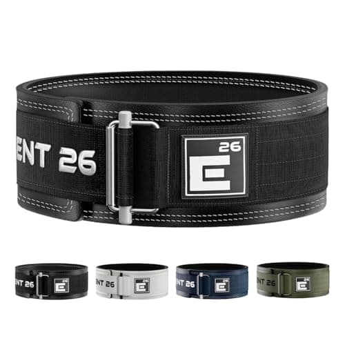Image of Element 26 Leather Weightlifting Belt for Men & Women - Self locking Adjustable Leather Lifting Belt for Powerlifting, Olympic lifting & Functional Fitness - Weight Belt, Back Support (Large, Black)