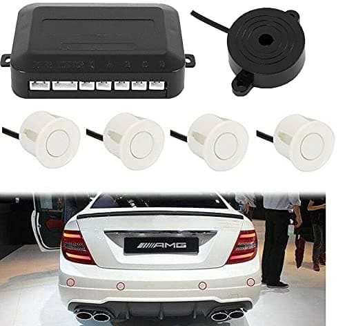 Image of Multibao Parking Sensor Car Reversing Sensors Backup Radar System Buzzer Alarm with 4 White Sensors - White