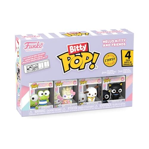 Image of Funko Bitty POP! 4 Pack: Hello Kitty and Friends - Keroppi, Hello Kitty (Unicorn), Pochacco, Mystery Mini Figure - 1 in 6 chance of receiving the rare Chase variant - Styles may vary - 0.9 inch