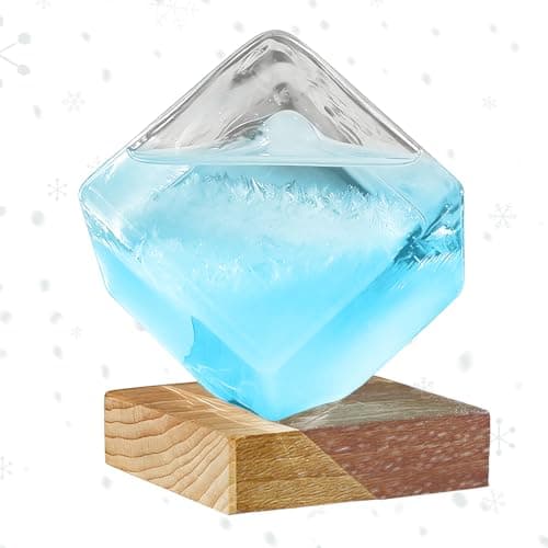 Image of Crystal Barometer - Storm Forecasting Station, Admiral Fitzroy Flask, Decorative Liquid Weather Indicator, Visualizes Atmospheric Crystal Formations, Meteorological Physics Category, Small Clear Cube