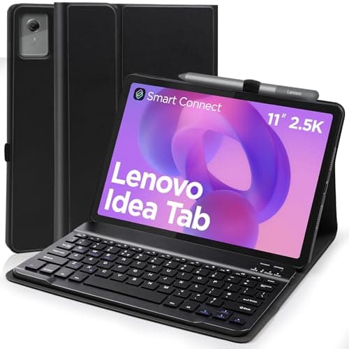 Image of Keyboard Case for Lenovo Idea Tab 11'' 2025, UK Layout Bluetooth Keyboard with Smart Cover for Lenovo Idea Tab 11" 2025 (TB-336ZU/TB-336FU) (Black)