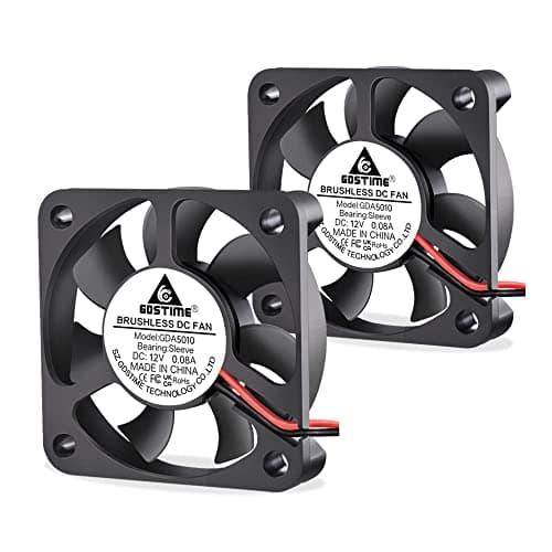 Image of GDSTIME 50mm Fan 50mm x 10mm 5010 DC 12V Brushless Cooling Fan 4500 RPM High Speed Cooler 2 Pack