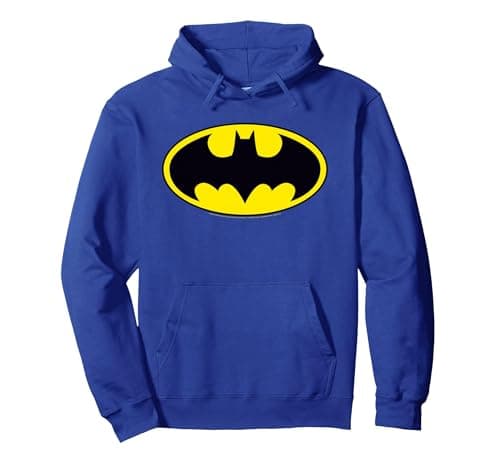 Image of DC Comics Batman Logo Pullover Hoodie, Adult Unisex, Royal Blue, Medium