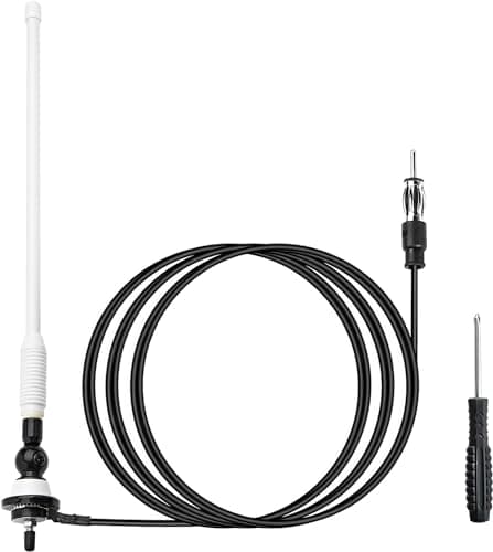 Image of RED WOLF White Rubber Duck Antenna Highly Flexible Marine Radio Antenna FM AM Stable for ATV UTV Boat Yacht Tractor Truck VHF 16 Inch (40cm)
