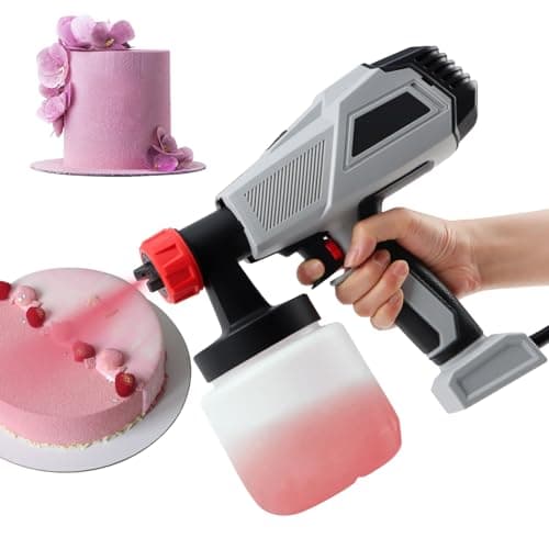 Image of Chocolate Spray Gun 500W - Spray Gun for Cakes Professional Piping Gun - Cake Decorating Kit with 3 Pure Copper Nozzle(1.3mm+1.8mm+2.6mm),700ml for Dessert Bakery/Home Baking