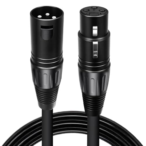 Image of Lueden XLR Cable 1M Balanced Microphone Cable 3 Pin XLR Male to Female Extension Lead Jack Extender Cord for Mic Mixer Studio Recorder Power Amplifier Sound Console Speaker System, Black