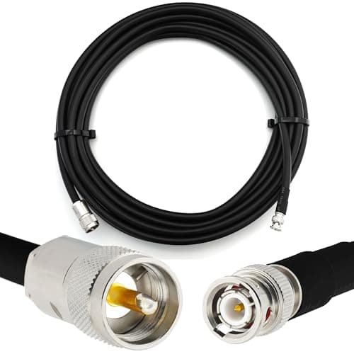 Image of RANGEFUL 164ft (50m) BNC Male to PL259 UHF RG213 CB Coaxial Cable — BNC to UHF Male Extension Coax 50 Ohm — for HAM CB Radio Antenna SWR Meter Amateur Short Wave RF