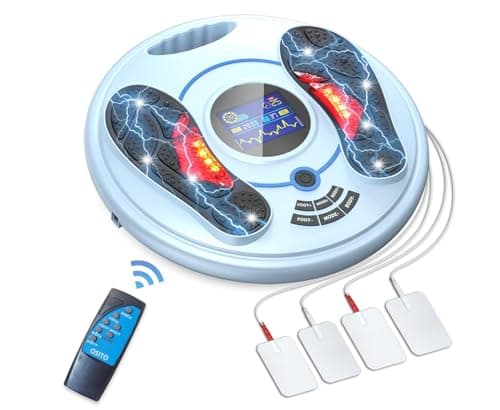 Image of Medic Circulation Blood Booster for Feet and Legs, EMS & TENS Foot Massager, 25 Modes & 99 Intensity Levels for Neuropathy Pain Relief, 4 Electrode Pads, Gifts for Men Women Elderly