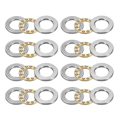 Image of sourcing map 8pcs F13-22M Thrust Ball Bearings, 13mm x 22mm x 7mm Miniature Thrust Bearing with Washers Chrome Steel Single Direction for Conveyor Systems Machine Tools