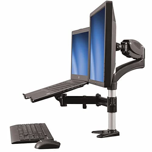 Image of StarTech.com Laptop Monitor Stand - Computer Monitor Stand - Full Motion Articulating - VESA Mount Monitor Desk Mount (ARMUNONB), Black