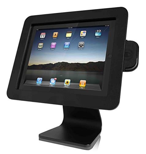 Image of iPad Security Enclosure by Maclocks - All-in-One Counter-top a Secure Interactive Unit. iPad & iPad Air Compatible. Color: Black. (AIO-B)