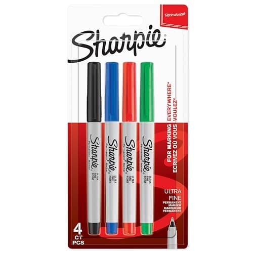 Image of Sharpie Permanent Markers | Ultra-Fine Point | Assorted Classic Colours | 4 Count