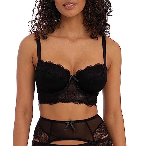 Image of Freya womens Fancies Underwire Longline Bra, Black, 34G