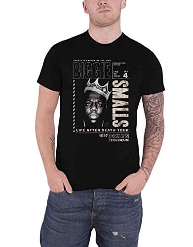 Image of Biggie Smalls T Shirt Life After Death Tour Logo Official Eco Mens Black S