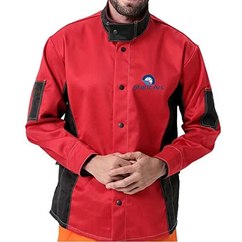 Image of Welding Jacket Flame Resistant Cotton Heat Proof Welders Sleeved Coat PPE (XXLarge)