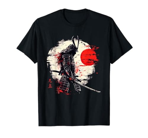 Image of Ancient Japanese Samurai Fighter Martial Arts Retro Vintage T-Shirt