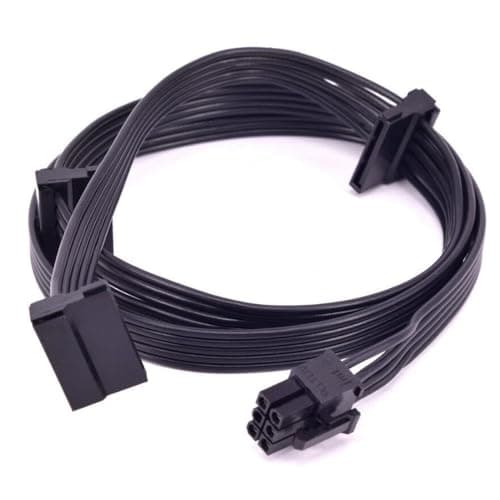 Image of Gintai 6Pin 1 to 3 SATA Power Supply Cable Electric Wires 15Pin Replacement for Corsair CX850M CX750M CX600M (70cm)